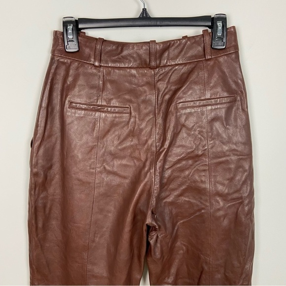 Lamarque Dacia Leather Pant in Chocolate Size 2 - Picture 8 of 15